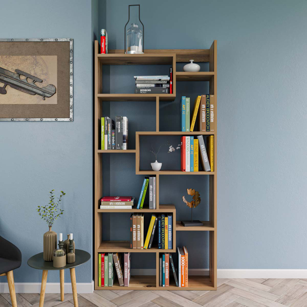 Βιβλιοθήκη Δαπέδου 10 Θέσεων (90x22x182) A-G Kuttap 854KLN4307 Pine