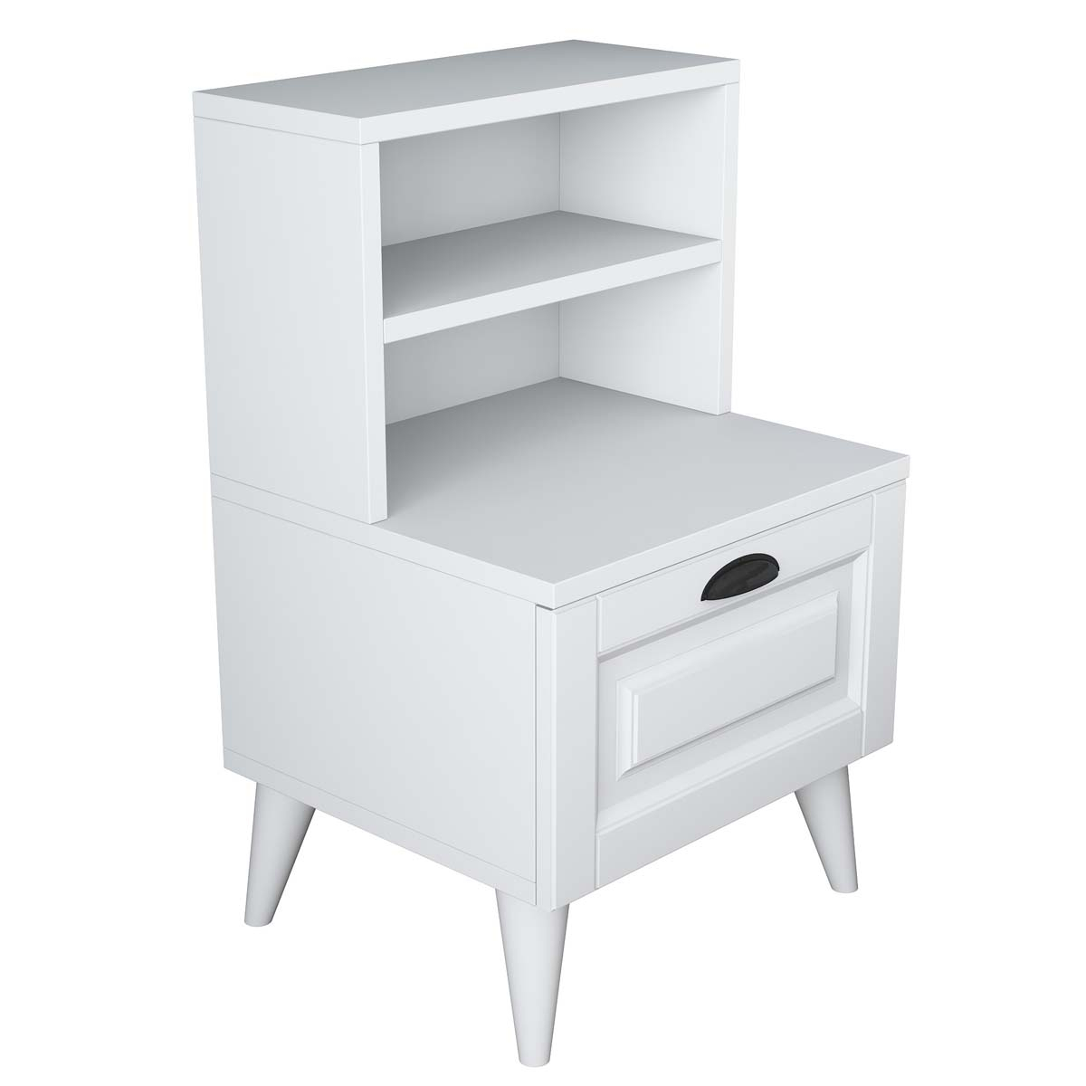 Κομοδίνο με Συρτάρι Ράφια (45X40X74 4) A-G 893Ran5310 White Home Έπιπλα Κρεβατοκάμαρας Κομοδίνα Spitishop