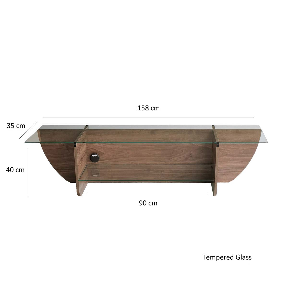 Έπιπλο Τηλεόρασης (158X35X40) A-G Lily 552Nos1604 Walnut Home Έπιπλα Σαλονιού Spitishop