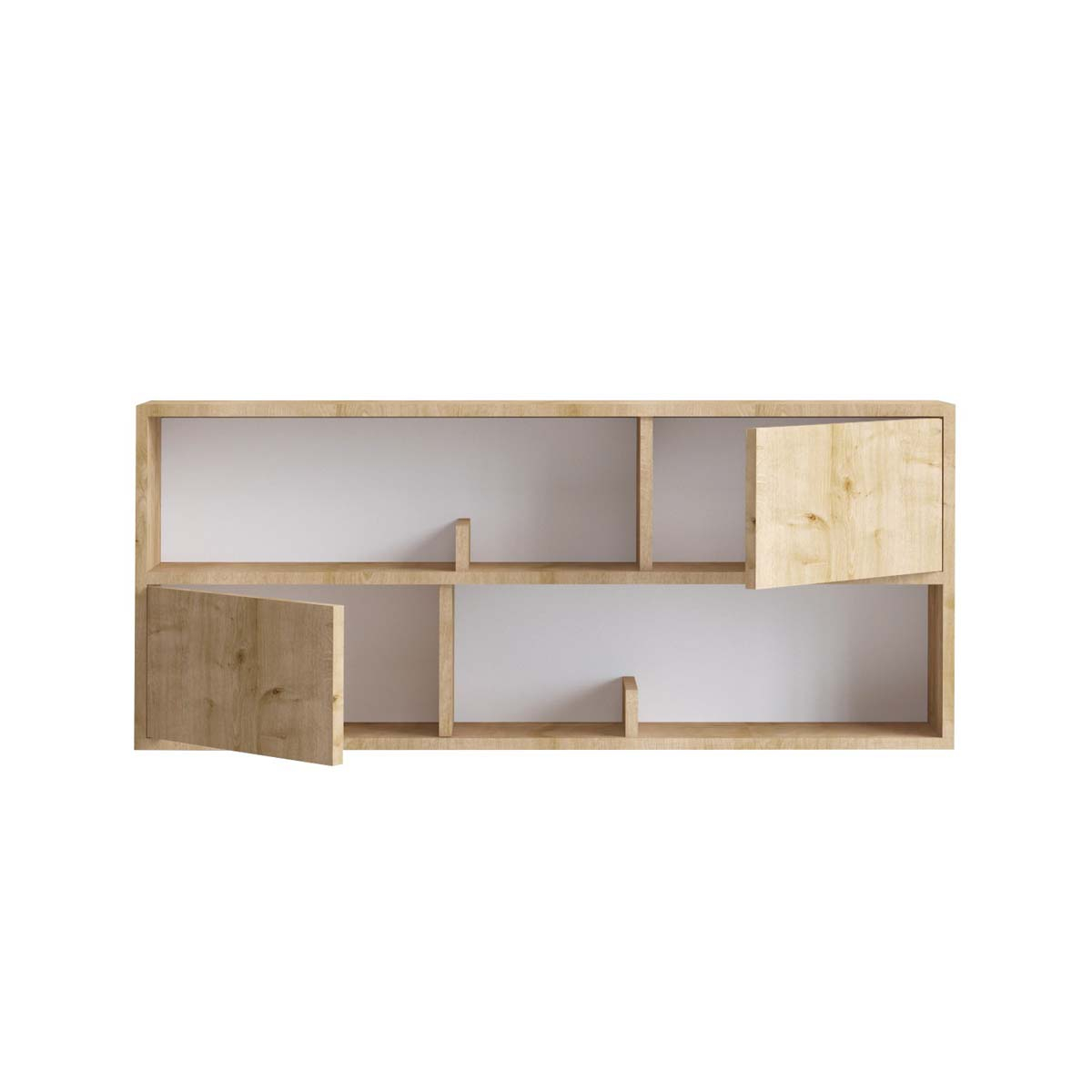 Ραφιέρα Τοίχου με 2 Ντουλάπια (120X50X22) A-G Flora 393Mrd1317 Oak Home Οργάνωση & Αποθήκευση Ράφια Spitishop