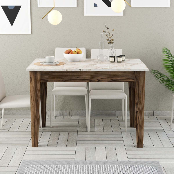 Τραπέζι Κουζίνας Με Αποθηκευτικό Χώρο (110x72x75) A-G Kiev 845HCT2103 Walnut White