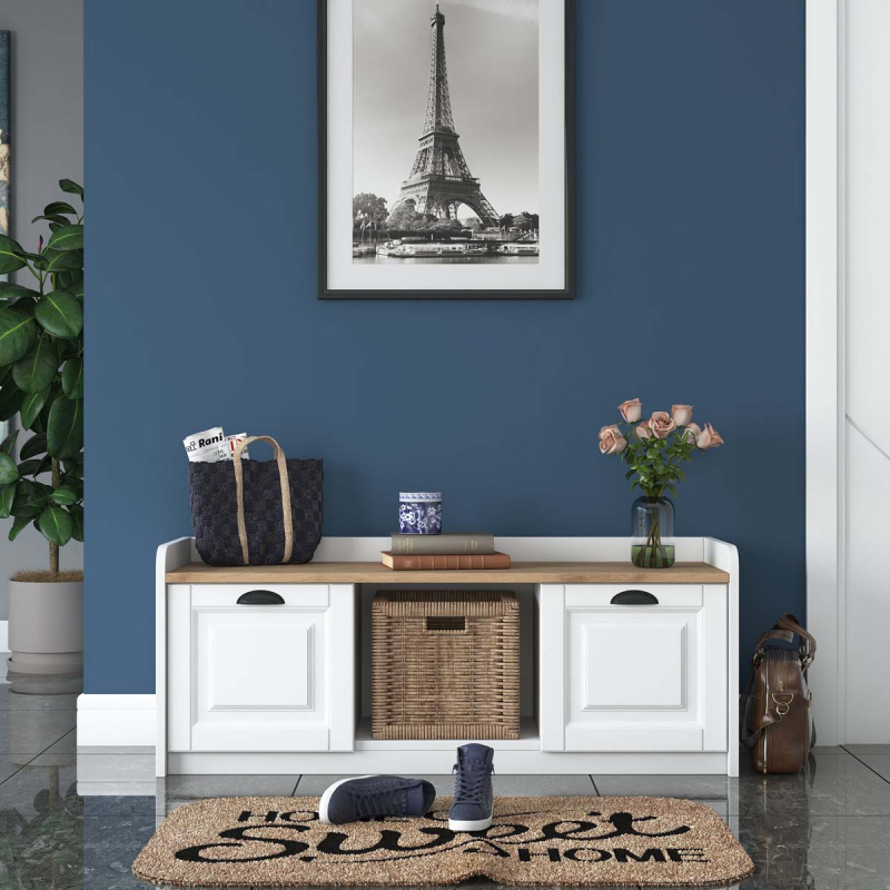 Παγκάκι Εισόδου Με Αποθηκευτικό Χώρο (120x40x45) A-G 543WRN1101 White Walnut