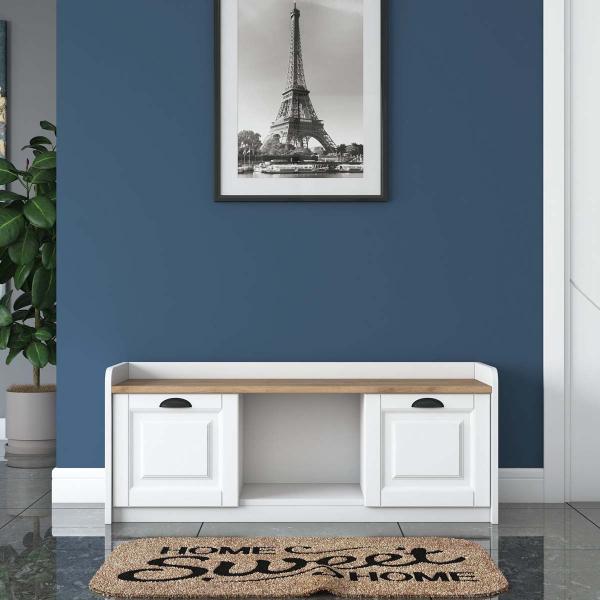 Παγκάκι Εισόδου Με Αποθηκευτικό Χώρο (120x40x45) A-G 543WRN1101 White Walnut