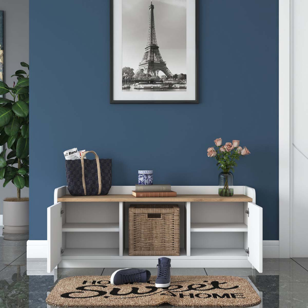 Παγκάκι Εισόδου Με Αποθηκευτικό Χώρο (120x40x45) A-G 543WRN1101 White Walnut