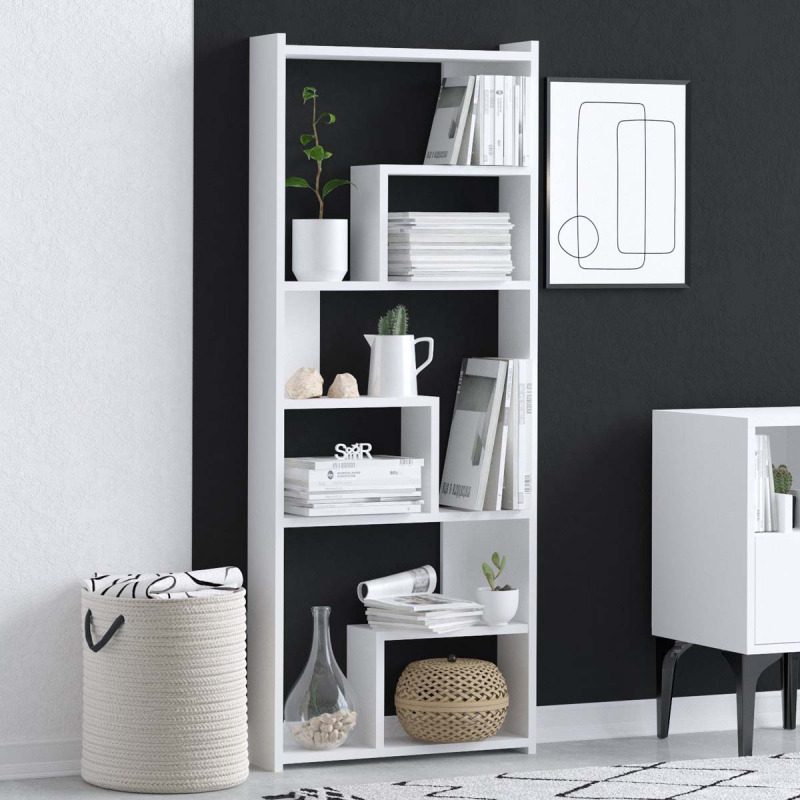 Βιβλιοθήκη Δαπέδου 6 Θέσεων (60x15x150) A-G Prins 393MRD1294 White