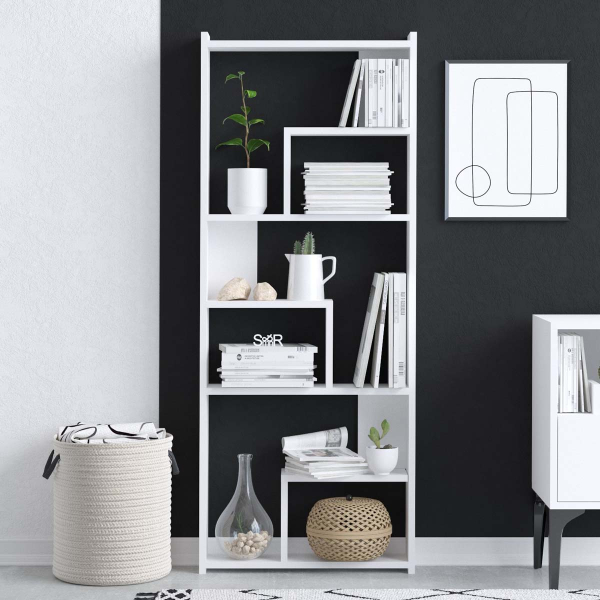 Βιβλιοθήκη Δαπέδου 6 Θέσεων (60x15x150) A-G Prins 393MRD1294 White