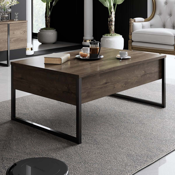 Τραπέζι Σαλονιού (90x60x40) A-G Luxe 618BLY1126 Walnut/Black
