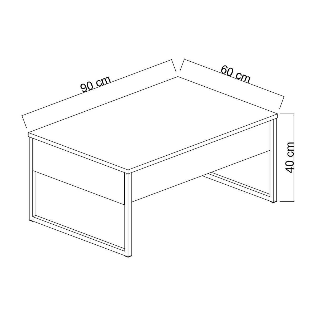 Τραπέζι Σαλονιού (90X60X40) A-G Luxe 618Bly1126 Walnut Black Home Έπιπλα Τραπεζάκια Spitishop