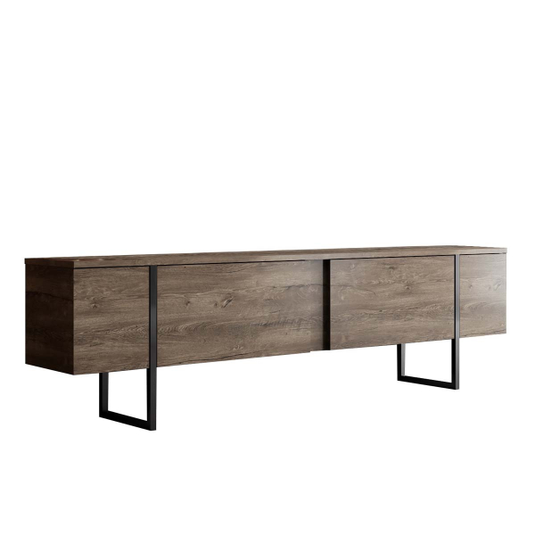 Έπιπλο Τηλεόρασης (180x30x50) A-G Luxe 618BLY1106 Walnut/Black