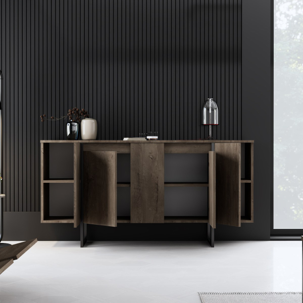 Μπουφές (160x35x80) A-G Luxe 618BLY1177 Walnut/Black