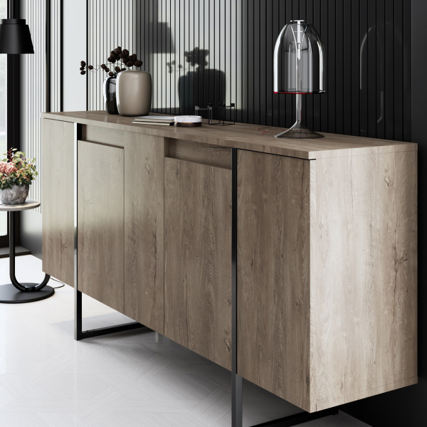 Μπουφές (160x35x80) A-G Luxe 618BLY1177 Walnut/Black