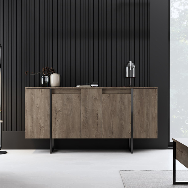 Μπουφές (160x35x80) A-G Luxe 618BLY1177 Walnut/Black