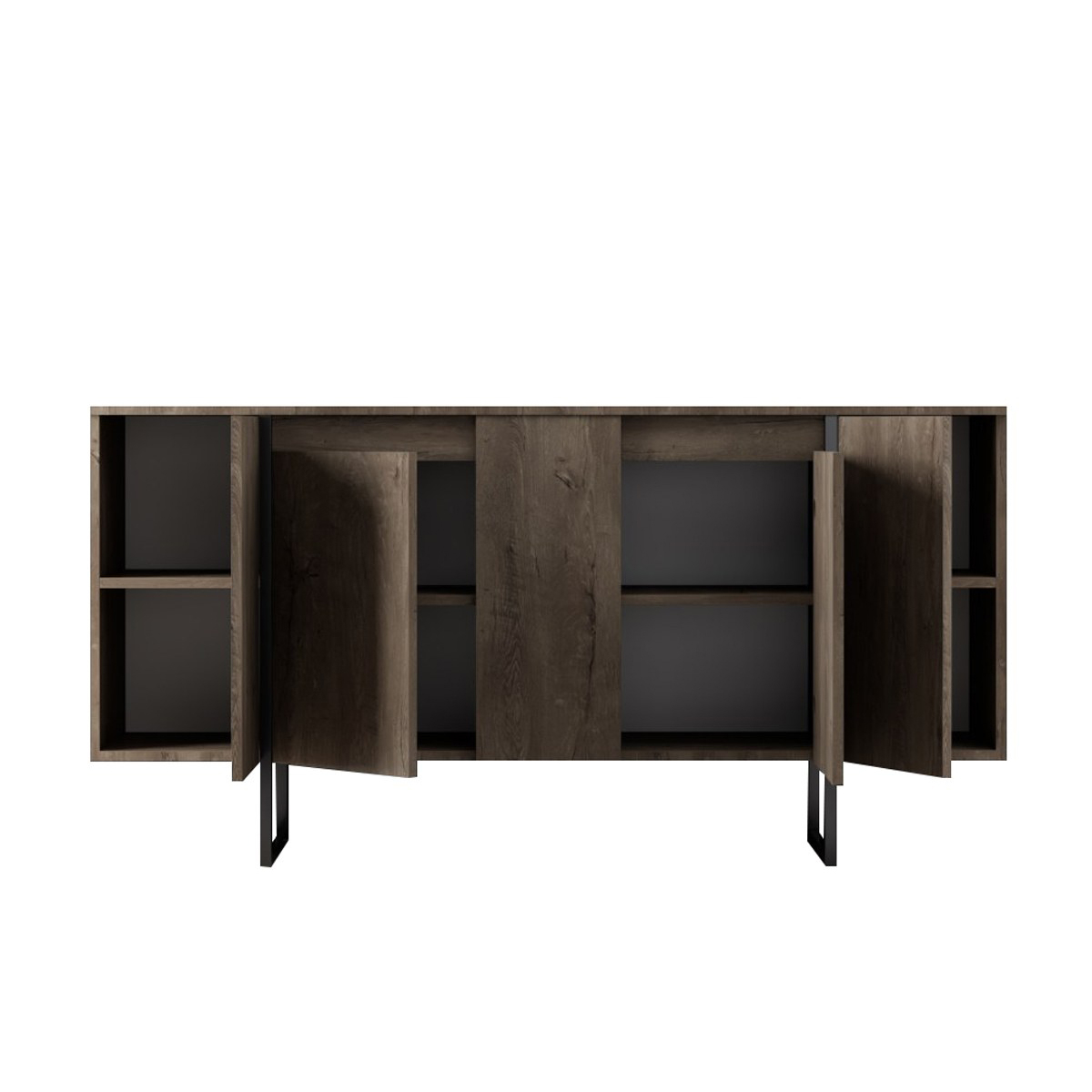 Μπουφές (160X35X80) A-G Luxe 618Bly1177 Walnut Black Home Έπιπλα Μπουφέδες - Κονσόλες Spitishop