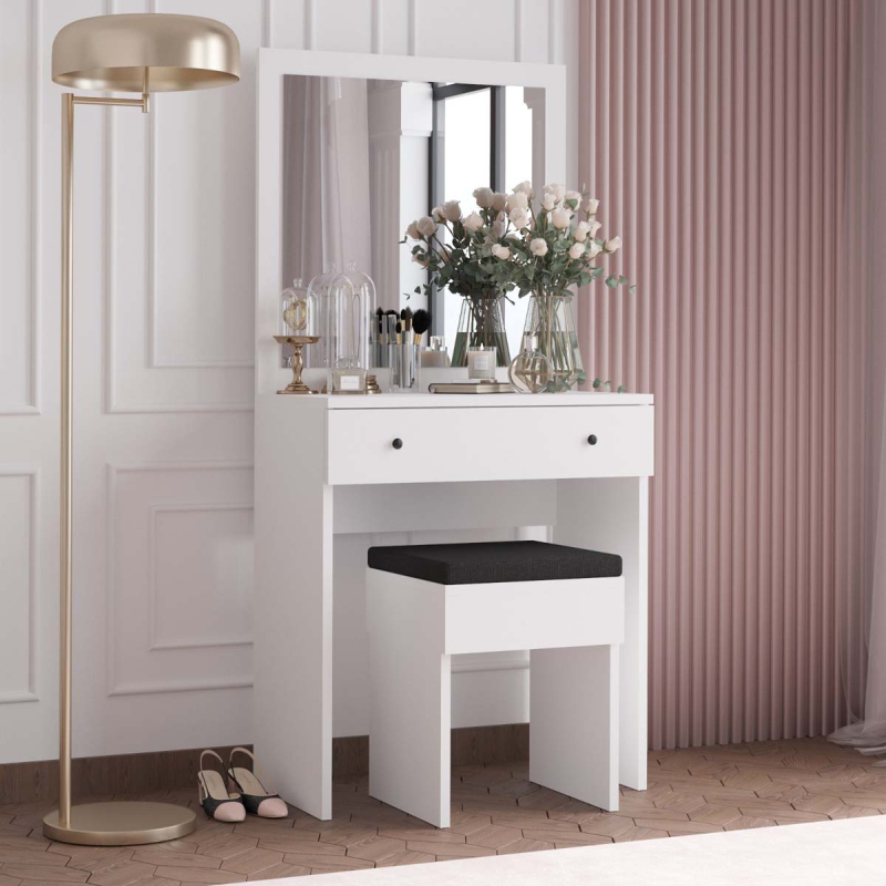 Μπουντουάρ Με Καθρέφτη & Σκαμπό (65x35x139) A-G Felix 793ELG4103 White