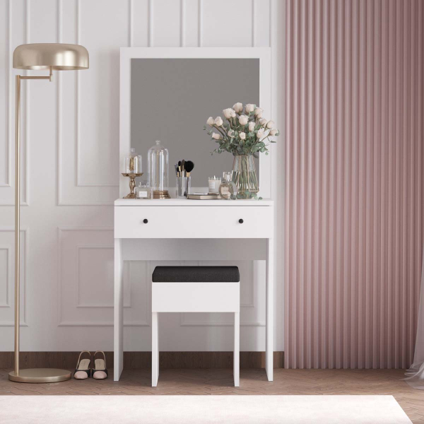 Μπουντουάρ Με Καθρέφτη & Σκαμπό (65x35x139) A-G Felix 793ELG4103 White