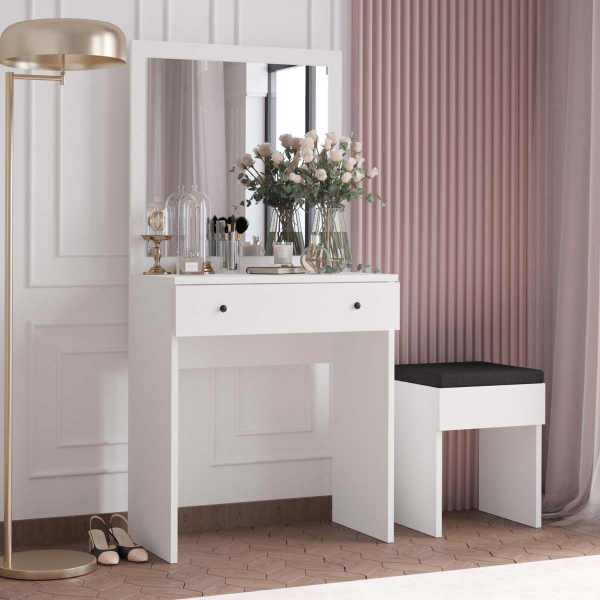 Μπουντουάρ Με Καθρέφτη & Σκαμπό (65x35x139) A-G Felix 793ELG4103 White