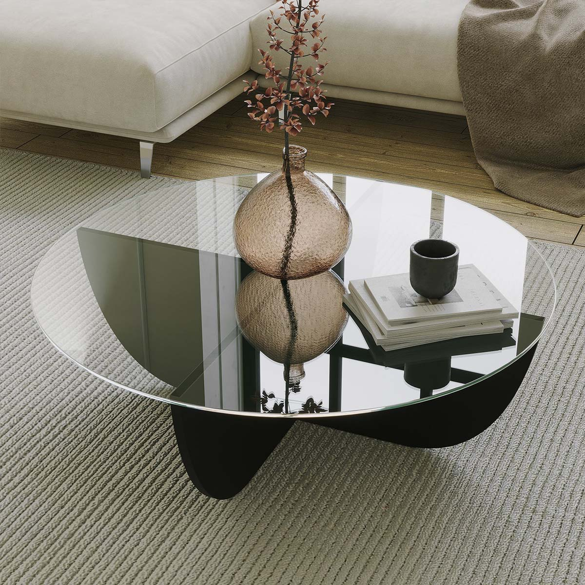 Τραπέζι Σαλονιού (Φ90X30) A-G Lily 552Nos2472 Black Home Έπιπλα Τραπεζάκια & Βοηθητικά Spitishop