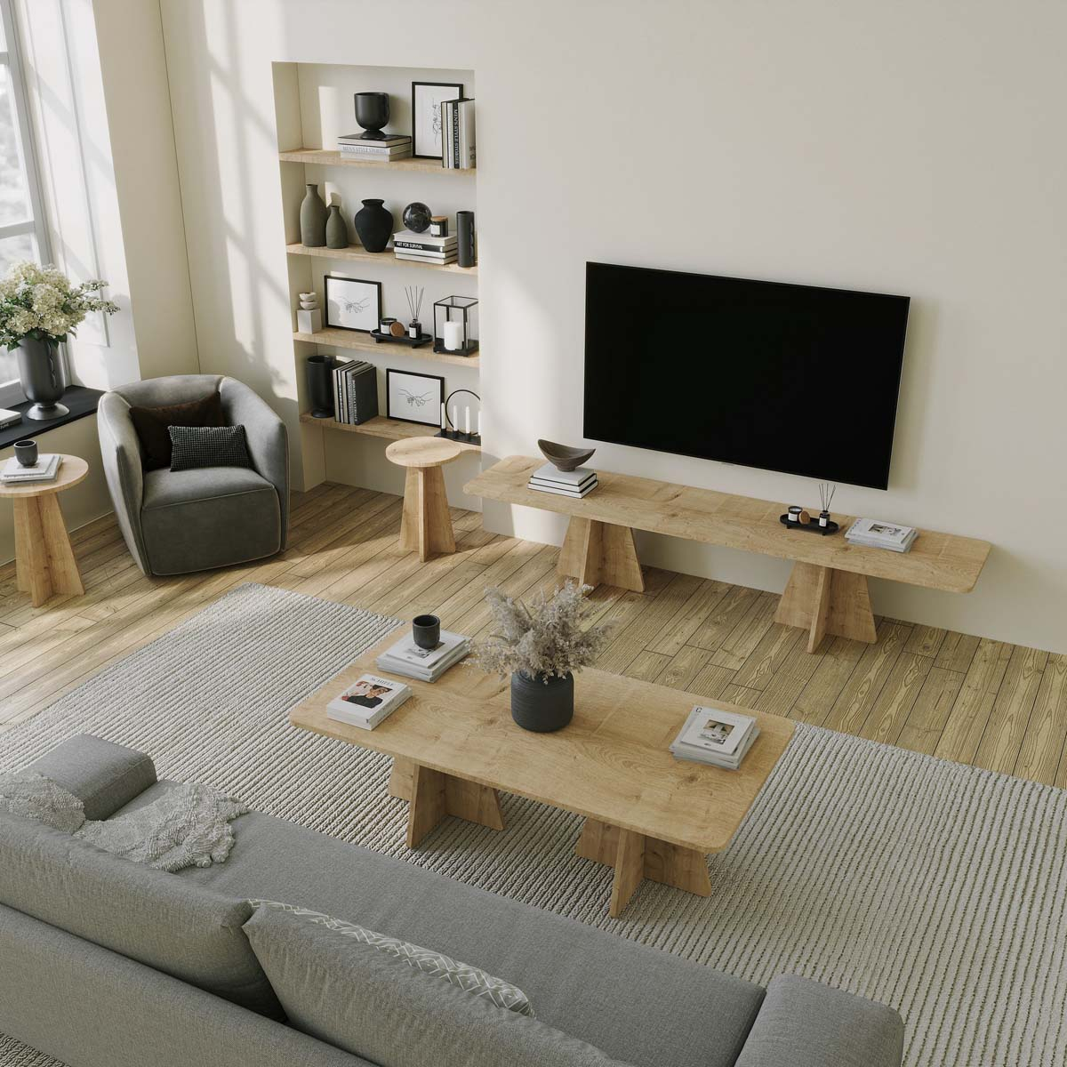Τραπέζι Σαλονιού (120X60X40) A-G Mushroom 552Nos2492 Oak Home Έπιπλα Τραπεζάκια Spitishop