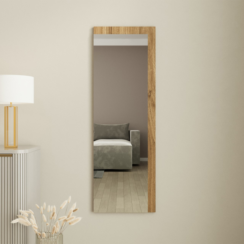 Διακοσμητικός Καθρέφτης Τοίχου (40x120) A-G Lariya 116SAM1206 White/Walnut