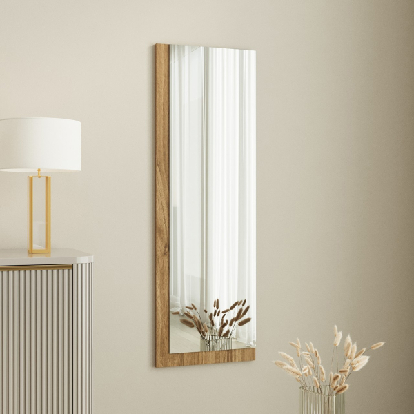 Διακοσμητικός Καθρέφτης Τοίχου (40x120) A-G Lariya 116SAM1206 White/Walnut