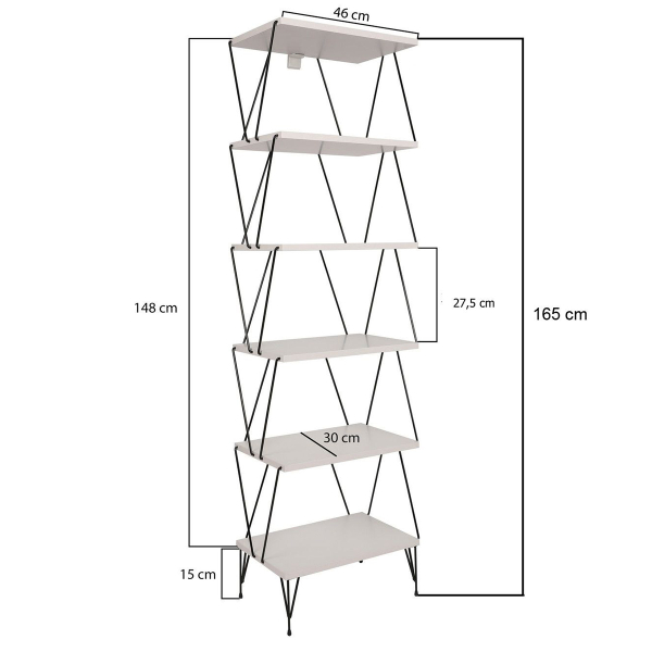 Ραφιέρα Δαπέδου 6 Θέσεων (46x30x165) A-G Balaban 854KLN4318 White