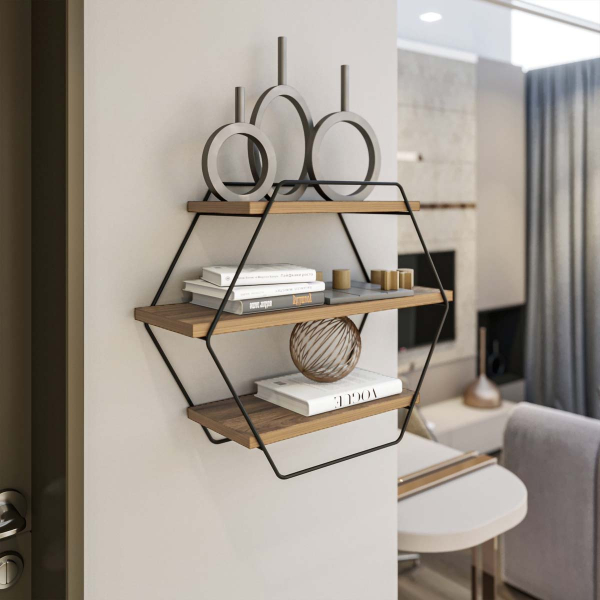 Ραφιέρα Τοίχου (60x20x52) A-G Azra 854KLN1712 Pine