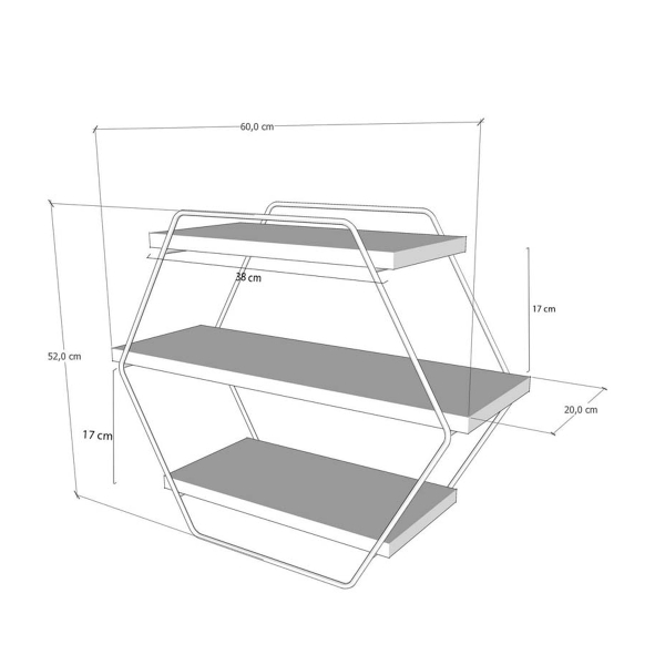 Ραφιέρα Τοίχου (60x20x52) A-G Azra 854KLN1712 Pine