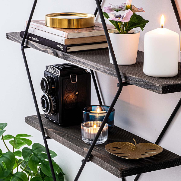 Ραφιέρα Τοίχου (38x16x42) A-G Erysimum 491CRT1108 Black Walnut