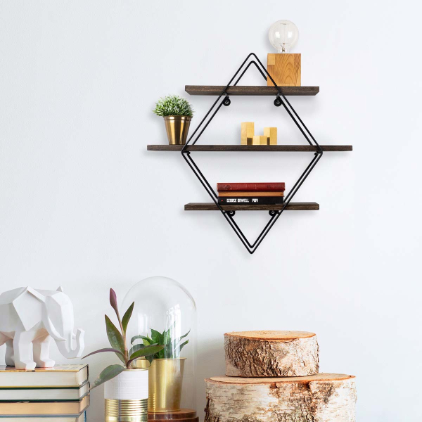 Ραφιέρα Τοίχου (38x16x42) A-G Erysimum 491CRT1108 Black Walnut