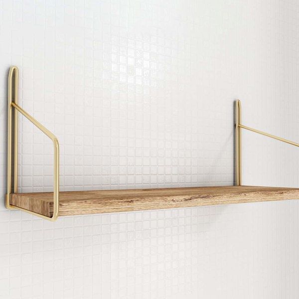 Ράφι Τοίχου (45x16x16) A-G 498HFT1101 Gold Brown