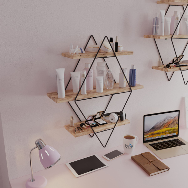 Ραφιέρα Τοίχου (62x18x62) A-G Prizma 498HFT1111 Black