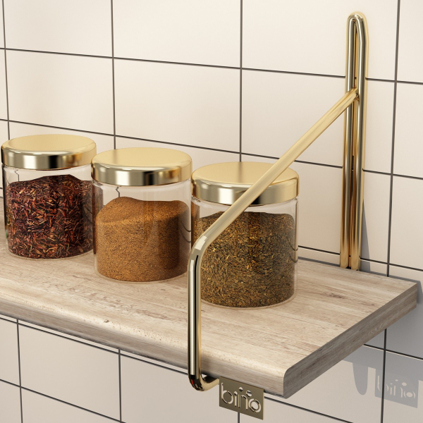 Ράφι Τοίχου (60x16x18) A-G 498HFT1120 Gold Brown