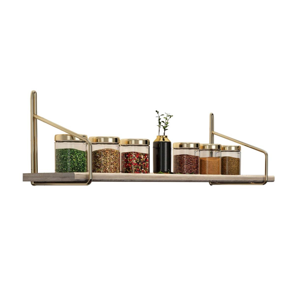 Ράφι Τοίχου (60x16x18) A-G 498HFT1120 Gold Brown