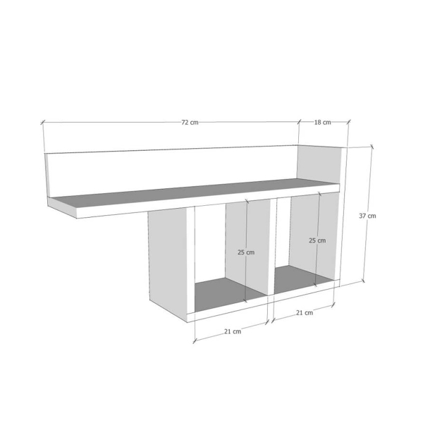 Ραφιέρα Τοίχου (72x18x37) A-G Room 854KLN1719 White