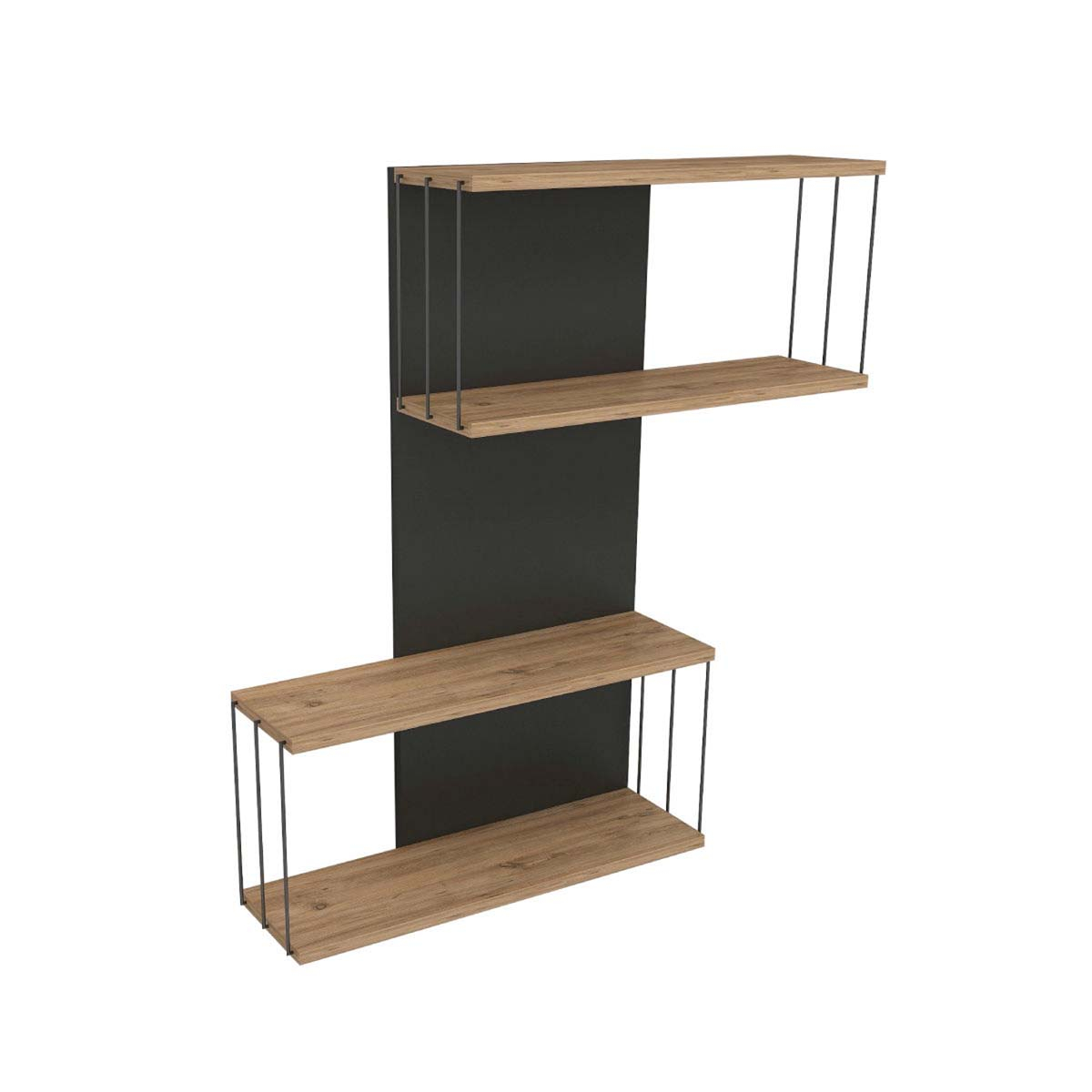 Ραφιέρα Τοίχου (65X19X96) A-G Destan 854Kln1742 Anthracite Oak Home Οργάνωση & Αποθήκευση Ράφια Spitishop