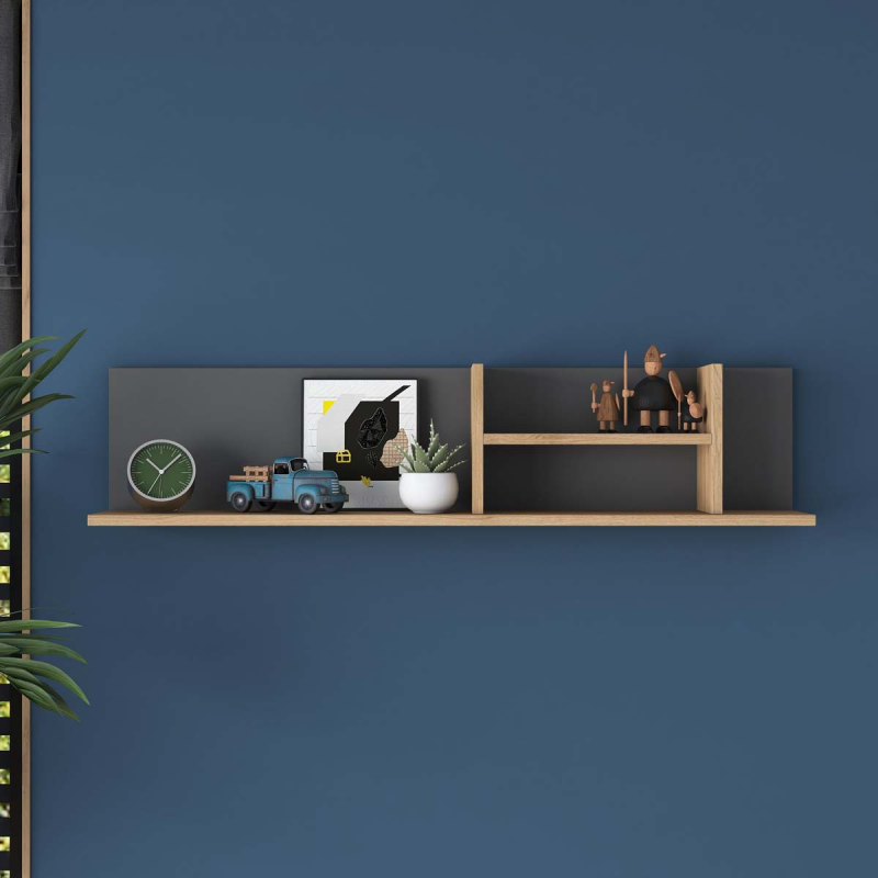 Ραφιέρα Τοίχου (120x20x25) A-G 893RAN3312 Walnut Anthracite