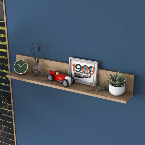 Ράφι Τοίχου (90x15x15) A-G 893RAN3314 Walnut