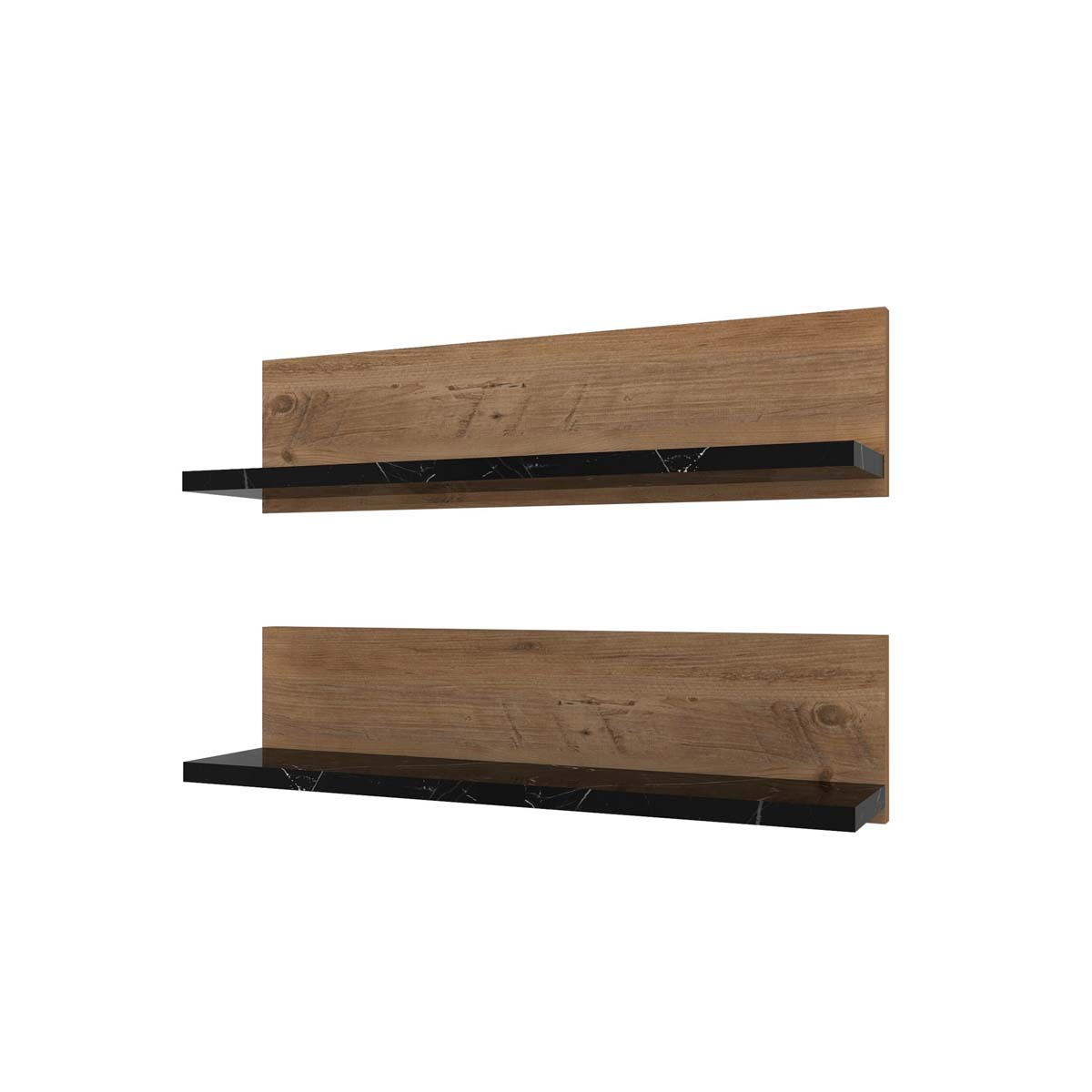 Ράφια Τοίχου (Σετ 2Τμχ) A-G 854Kln4404 Pine Black Home Οργάνωση & Αποθήκευση Spitishop