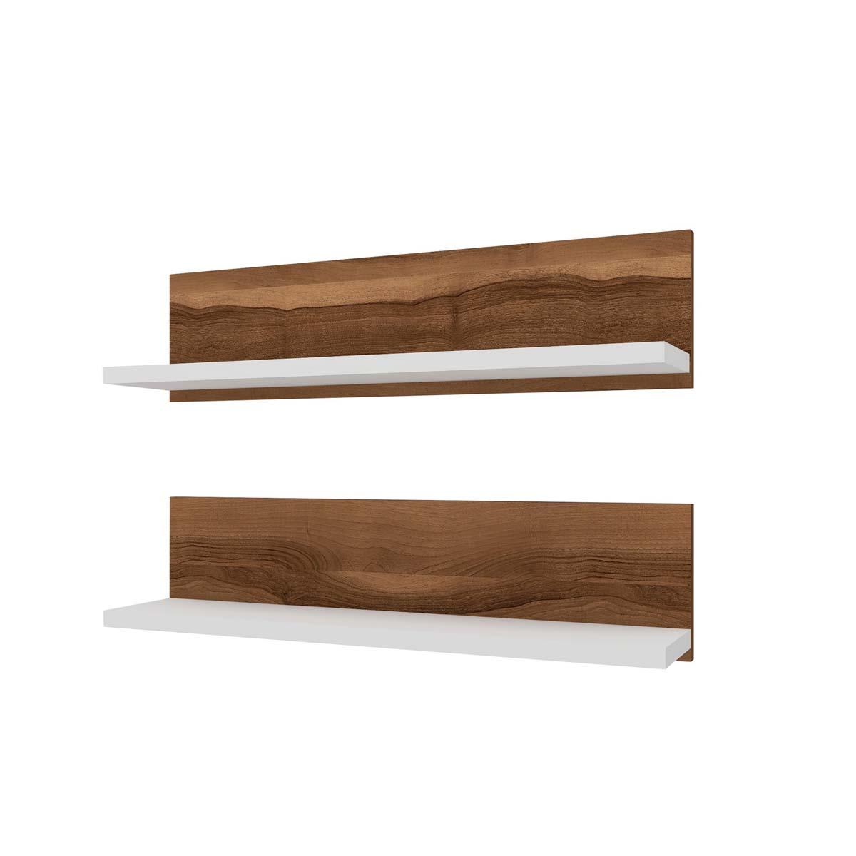 Ράφια Τοίχου (Σετ 2Τμχ) A-G 854Kln4405 Walnut White Home Οργάνωση & Αποθήκευση Spitishop