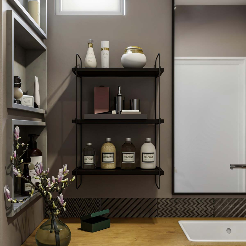 Ραφιέρα Τοίχου (40x20x66) A-G Pulalis 854KLN1744 Anthratice