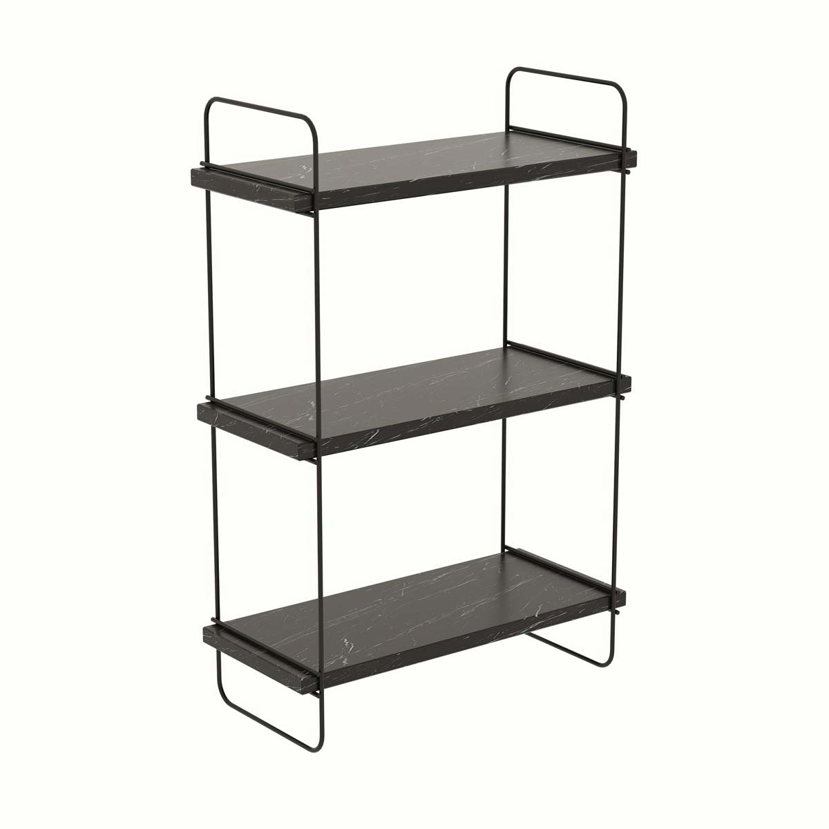 Ραφιέρα Τοίχου (40X20X66) A-G Pulalis 854Kln1745 Black Marble Home Οργάνωση & Αποθήκευση Ράφια Spitishop