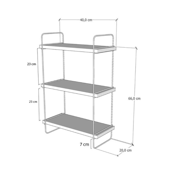Ραφιέρα Τοίχου (40x20x66) A-G Pulalis 854KLN1746 Walnut
