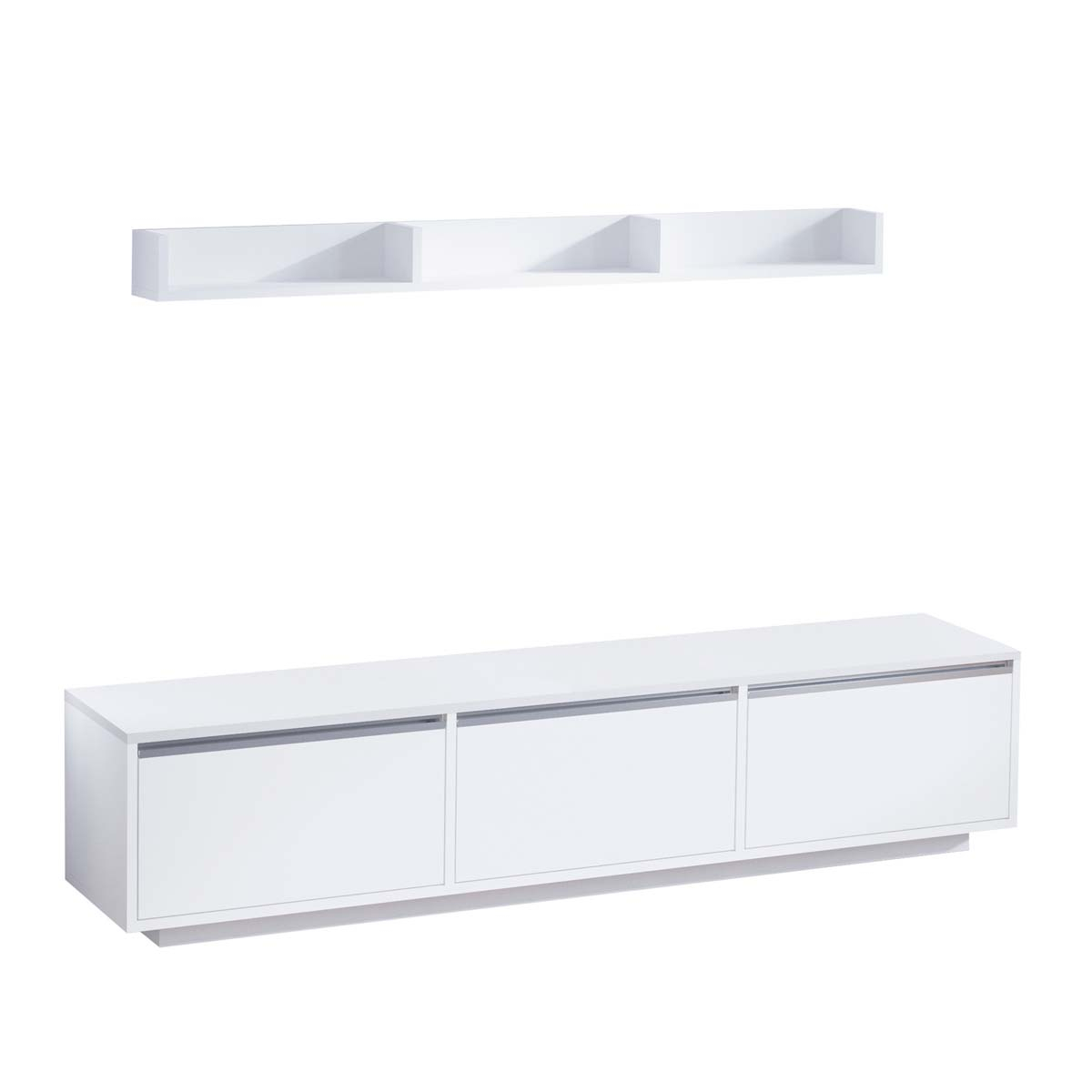 Σύνθετο Σαλονιού (180X30X35) A-G Prag 746Jug3003 White Home Έπιπλα Τηλεόρασης Σύνθετα Spitishop
