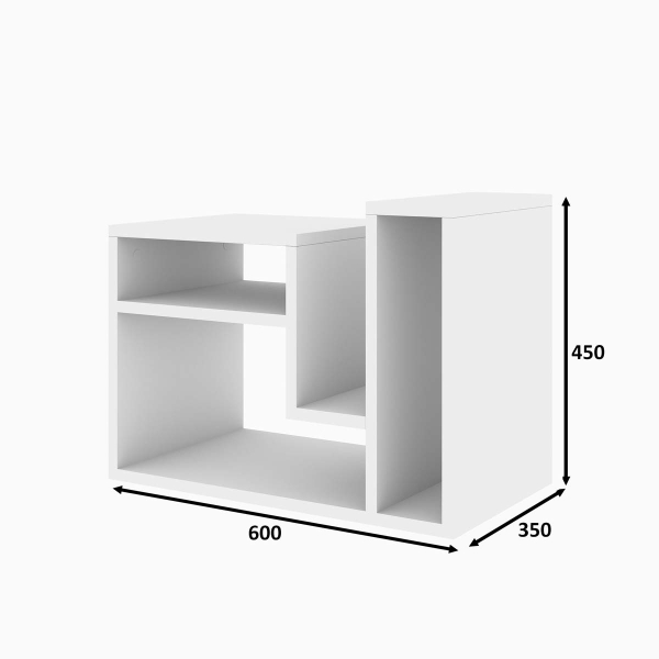 Βιβλιοθήκη Δαπέδου 3 Θέσεων (60x35x45) A-G Abies 793ELG2803 White
