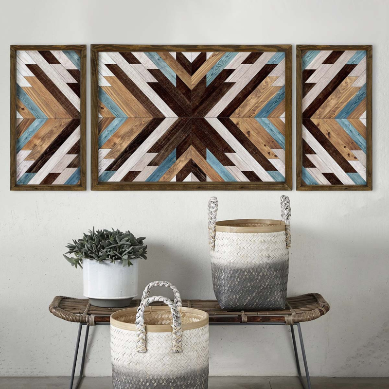 Τρίπτυχος Πίνακας Με Κορνίζα (120x50) A-G 820EVL4611 TAH038