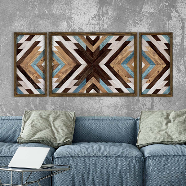 Τρίπτυχος Πίνακας Με Κορνίζα (120x50) A-G 820EVL4611 TAH038