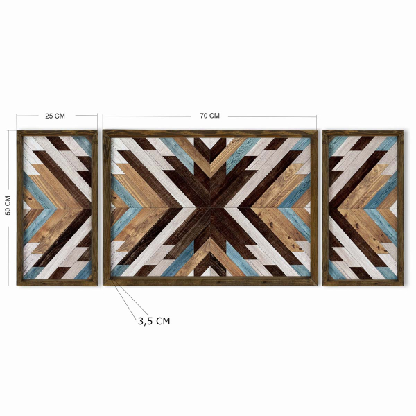 Τρίπτυχος Πίνακας Με Κορνίζα (120x50) A-G 820EVL4611 TAH038