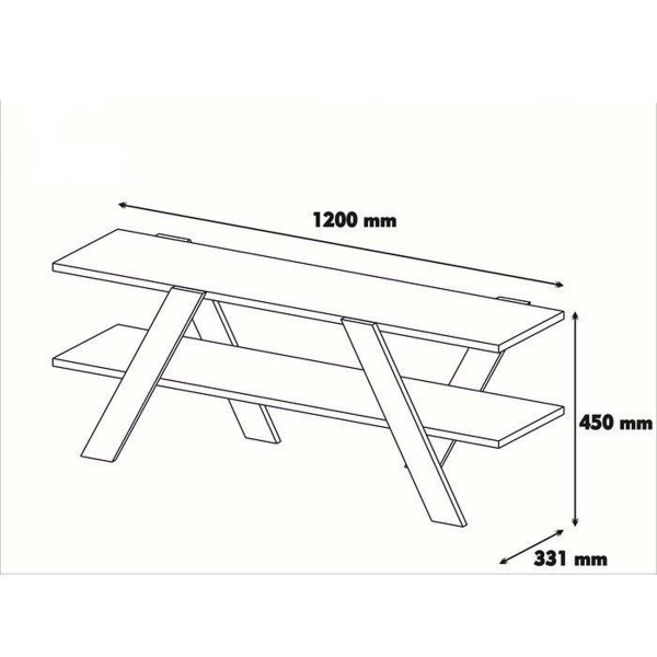 Έπιπλο Τηλεόρασης (120x33x45) A-G Basic 893RAN3112 White Walnut
