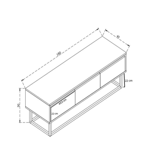 Έπιπλο Τηλεόρασης (180x40x50) A-G Tilsim 854KLN3007 Black Pine