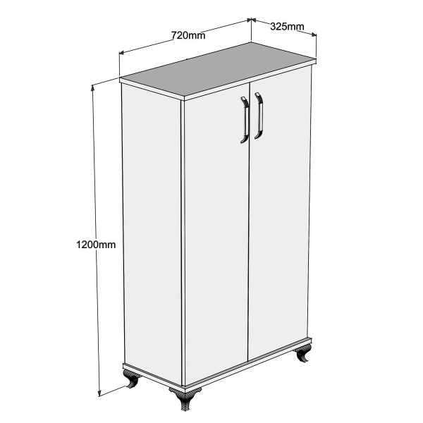 Παπουτσοθήκη Ντουλάπι 18 Θέσεων (72x32.5x120) A-G Ari 566BMS2109 White